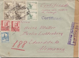 Spanien: 1937: Brief aus Sevilla nach Berlin, Zensur