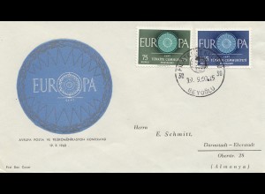 Türkei: 1950: Euopa Marken nach Darmstadt