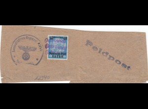 GG: zollfreie Monatssendung, Päckchenausschnitt über Feldpost eingeliefert