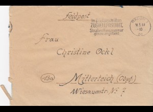 GG: Feldpostbrief mit sehr seltenem Werbestempel W8a von Radom nach Mitterteich
