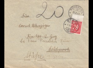 1941: Römerswil als Feldpost - Nachporto Stäfa