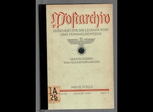 Postarchiv: Band 68, 1940, Heft 3, gebunden, Themen siehe Beschreibung