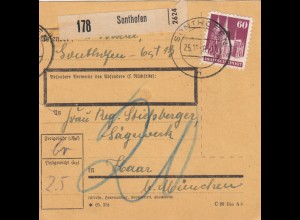 BiZone Paketkarte 1948: Sonthofen an Sägewerk Haar/München