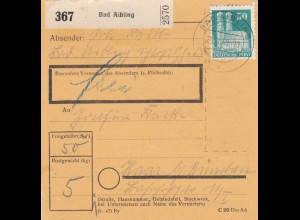 BiZone Paketkarte 1949: Bad Aibling nach Haar/München