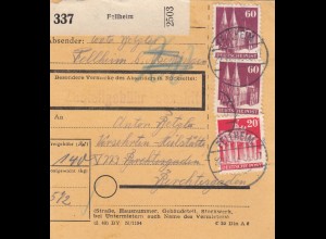 BiZone Paketkarte 1948: Fellheim nach Berchtesgarden, Versehrten-Heilstätte