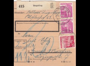 BiZone Paketkarte 1948: Dingolfing nach Gmund, Nachgebühr