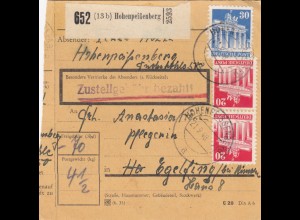 BiZone Paketkarte 1948: Hohenpeißenberg nach Eglfing, Pflegerin