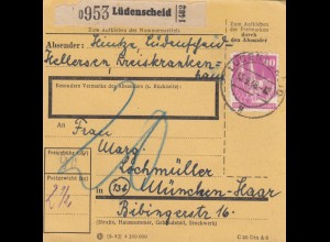 BiZone Paketkarte 1948: Lüdenscheid nach München-Haar, Nachgebühr