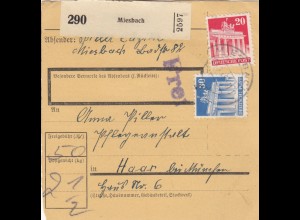 BiZone Paketkarte 1948: Miesbach nach Haar