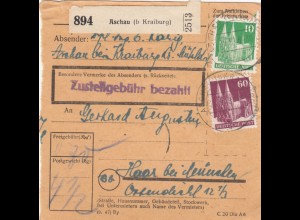 BiZone Paketkarte 1948: Aschau nach Haar b. München