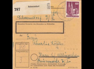 BiZone Paketkarte 1948: Schwandorf nach Haar