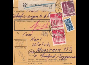 BiZone Paketkarte 1948: Dillingen nach Moosrain