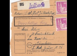 BiZone Paketkarte 1948: Julbach nach Haar, Frauenklinik