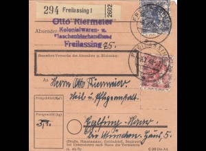 BiZone Paketkarte 1948: Freilassing, Flaschenbierhandel nach Eglfing