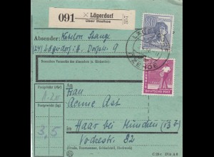Paketkarte 1948: Lägerdorf nach Haar, besonderes Formular