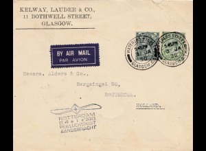 Air Mail Glasgow nach Rotterdam 1930