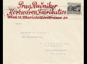 Korbwaren Fabrikation Österreich -Wien - 1920 nach Lichtenfels