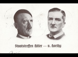 Propagandakarte: Staatstreffen Hitler-v. Horthy