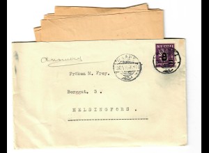 Brief von Raahe 1946 mit Briefinhalt nach Helsingfors