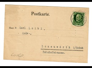 Postkarte Regensburg Perfin - Firmenlochung, GB, - Gebrüder Bernhard 1918