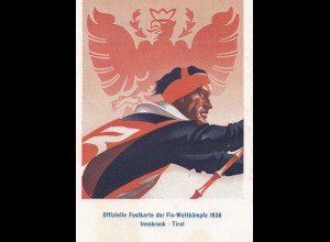 1936: Festkarte der Fis -Wettkämpfe in Innsbruck/Tirol - Ski