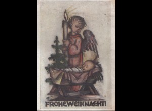 1940: München Feldpost Werbestempel Rotes Kreuz-Mithilfe - Hummel Ansichtskarte