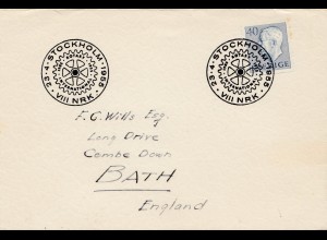 Brief Stockholm nach England 1955 Rotary