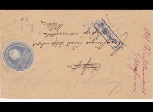 Brief 1887 von Chemnitz - Zurück - Absender nicht ermittelbar 