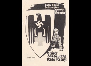 Propagandakarte Rotes Kreuz 1940: Dieses Schild deckt unsere wunden Kämpfer
