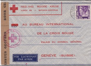 Niederlande Luftpost Rotes Kreuz nach Genf mit Zensur 1940