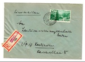 Einschreiben aus Gutach 1947 nach Karlsruhe