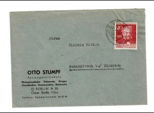 Brief aus Berlin 1953 nach Schaittach/Nürnberg