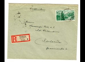 1948 Einschreiben Freiburg nach Karlsruhe