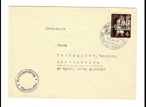 Brief aus Gerolzhofen, Sonderstempel Tor zum Steigerwald, 1954, Kreisjugendring