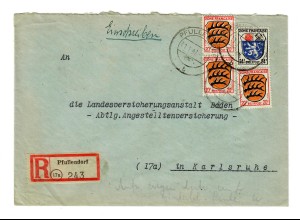 Einschreiben Pfullendorf 1947 nach Karlsruhe