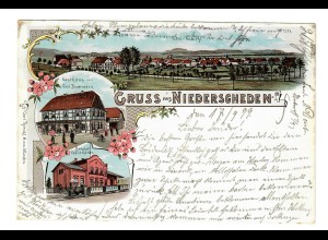 Ansichtskarte "Gruss aus Niederscheden" 1899 nach Braunschweig