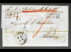 Paketbegleitbrief Forst/Lausitz 1889 nach Aachen