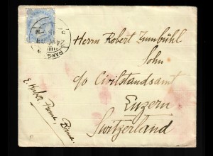 India: letter from Rangoon 1903 to Luzern/Switzerland