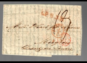 Brief von Niederlande nach Mugron / Frankreich 1850