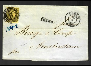 Brief 1856 von Coeln nach Amsterdam, MiNr. 4