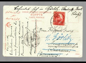 post card Alexandrie Pont, 1912 Bacos to Görlitz