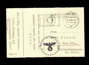 Feldpost Danzig-Langfuhr 15.5.1941, Flakzug nach Wien