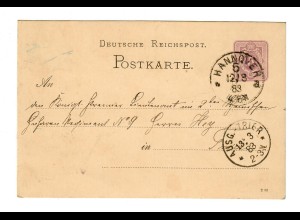 Hannover 1883, Ganzsache nach Trier