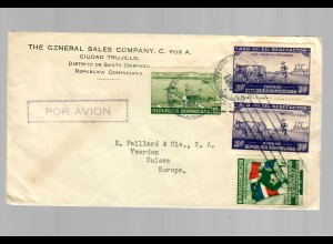 air mail Santo Domingo, Ciudad Trujillo to Yverdon/Switzerland