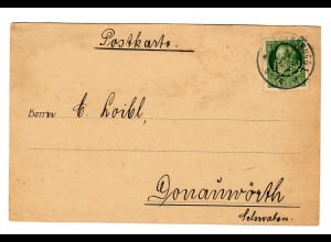 Postkarte Regensburg Schnupftabak, Perfin-Firmenlochung GB, 1918