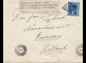 Ägypten/Egypte: 1948 Brief nach Amsterdam, Zensur