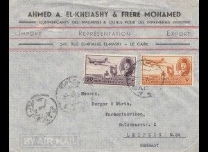 Ägypten/Egypte: Brief von Cairo nach Leipzig als Luftpost