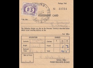 Australien: 1965: Assessment Card Papua