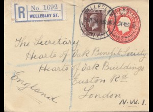 New Zealand Registered cover to London