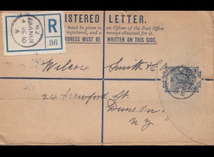 New Zealand- 1910: Registered letter Awanui - Aukland /Dunedin